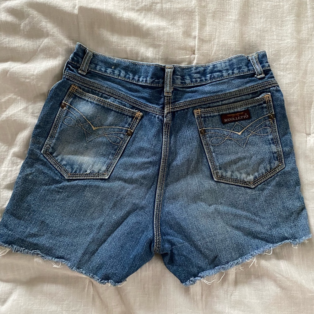 VINTAGE 90's RIGOLLETTO DENIM Sz S STRAIGHT LEG CUTOFF JEAN SHORTS 90s Y2K